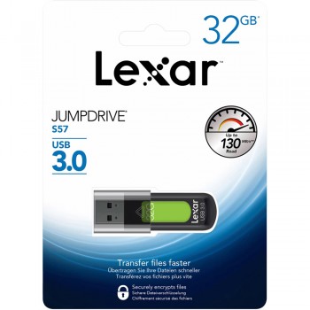Lexar S57 Jumpdrive 32GB USB 3.0 Flash Drive (up 150MB/s read)