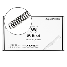 M-Bind Steel Spiral - 44.5mm x 51 Coil, 25/box, Black