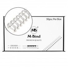 M-Bind Double Wire Bind 2:1 A4 - 1-1/4"(32mm) X 23 Loops, 30pcs/box, White