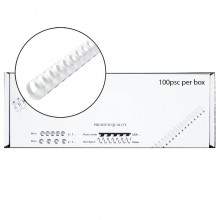 M-Bind Plastic Binding Comb - 14mm x 21 Ring, 100pcs/box, White