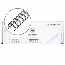 M-Bind Double Wire Bind 3:1 A4 - 3/8"(9.5mm) X 34 Loops, 100pcs/box, Black