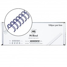 M-Bind Double Wire Bind 3:1 A4 - 1/2"(12.7mm) X 34 Loops, 100pcs/box, Blue