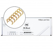 M-Bind Double Wire Bind 3:1 A4 - 3/8"(9.5mm) X 34 Loops, 100pcs/box, Gold