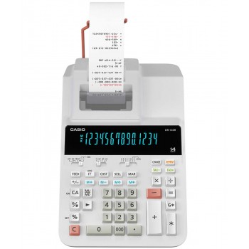 Casio Printing Calculator - 12 Digits, 2-Color Printing, Tax Calculation, White (DR-120R-WE)