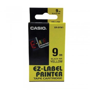 Casio Ez-Label Tape Cartridge - 9mm, Black on Yellow (XR-9YW1)