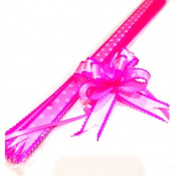 Pull Flower Ribbon Cotton 23mm Pink (10 pcs) 
