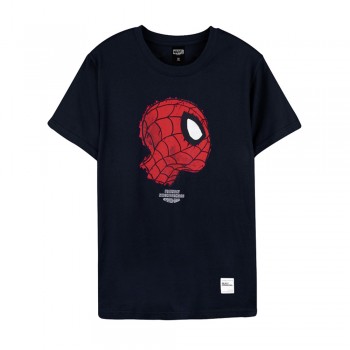 Spider-Man Series Side Face Tee (Navy Blue, Size L)