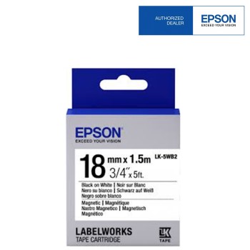 Epson Label Cartridge 18mm Black on White Magnetic